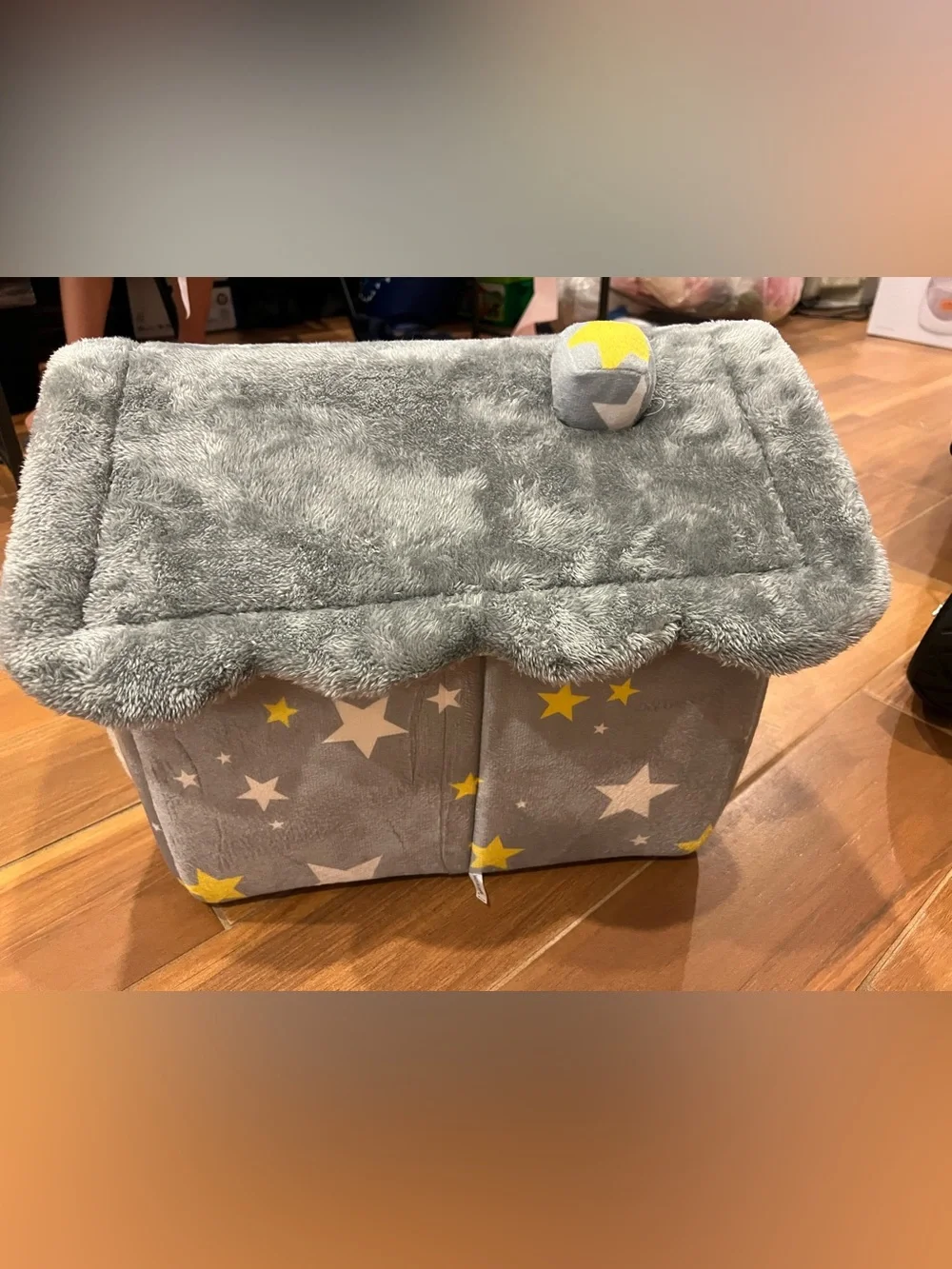 Gray Plush Pet House with Trim - Cozy Indoor Dog Bed
